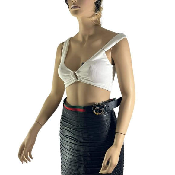 GUCCI 214351 Green Red Nylon Web Interlocking GG Men's Belt Made in Italy 90-36 - Picture 10 of 10